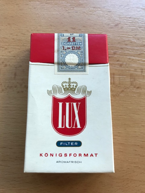 Zigarettenschachtel Lux Filter Königsformat